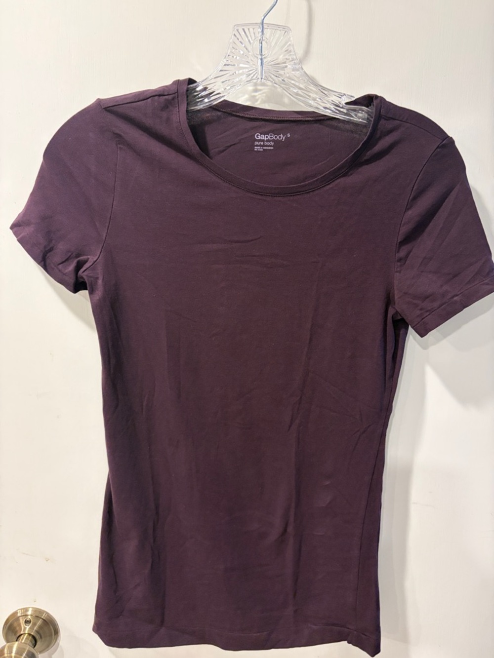 Gap Body Women's Short Sleeve Crewneck Tee - Deep Plum small